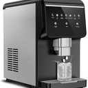 Nugget Ice Maker Countertop, Ice/Water/Ice & Water Optional, 80Lbs/24H Pellet Crushed Chewable Ice Machine Stainless Steels with Self-Cleaning for Home Office Kitchen Party RV
