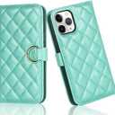 Ｈａｖａｙａ for iPhone 11 Pro Max Phone Case for Women iPhone 11 Pro Max Wallet Case with Card Holder Phone Wallet Case with Credit Card Slots and Kick stand Flip Cover-Green Phone case