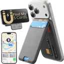 Fanseesy for MagSafe Wallet, Works with Apple Find My,5 Card Holder with Stand, Magnetic Phone Wallet Stand for iPhone 17/16/15/14/13/12 Pro Max Air Plus, RFID Blocking Vegan Leather,Dark Grey