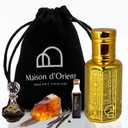 Amber Reverence Perfume Oil 12mL Luxurious Woody Oriental with Amber Oud and Vanilla. Free Long Lasting Mens Oil, Compliment Magnet