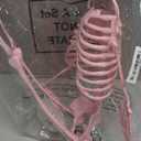 40 Skeleton Halloween Decorations LED Light up Pink Plastic Skeleton Full Body Posable Movable Jonints for Halloween Party Decoration Graveyard Haunted Home Props Indoor Outdoor Decor