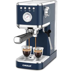 CHULUX Slim Espresso Machine with Milk Frother Steam Wand, 20 Bar Professional Italian Pump Espresso Coffee Machine for Home Cappuccino & Latte Maker, Navy