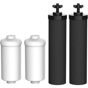 NSF/ANSI 372 Certified Water Filter, Replacement for Berkey® Black Filters (BB9-2®) & Fluoride Filters (PF-2®) Combo Pack