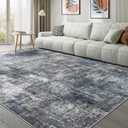 Washable 7x9 Area Rugs for Living Room: Abstract Modern Home Decor Rug