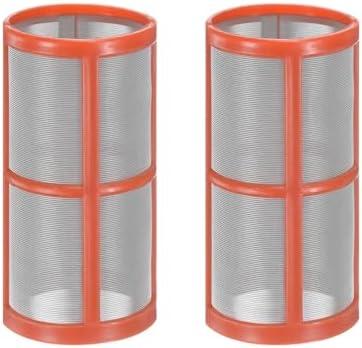 M METERXITY 2-Pack 200 Mesh Stainless Steel Filter Screen, Reusable Water Pump Strainer Replacement for Sediment Filter T Strainer, Inline Water Filter Accessory [Red]