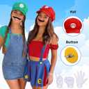 2 Set Halloween Role Cosplay Accessories Set for Adult Red and Green Hats Gloves Beard Accessories Them Party Cosplay