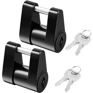 LCGP 2PCS Black Trailer Hitch Coupler Locks, Dia 1/4 Inch, 3/4 Inch Span Boat RV Truck Car's Coupler