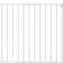 Babelio 27-45" No Bottom Bar Baby/Dog Gate with Easy Installation, 2-in-1 Auto Close Design, Suitable for The House, Stairs, and Doorways, Safety Pet Gates with Large Walk-Thru Door, White