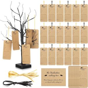 37 Pcs 2026 Graduation Advice and Wishes Cards Wishing Tree Tags for Graduation Party Gift Class Reunion Games Hanging Decorations High College Grad Party Favor Supplies(Tree Not Include)