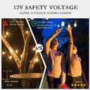 GANA 12V Low Voltage & Safe LED Outdoor String Lights,96FT 30 Shatterproof Bulbs, 2200K Warm White Pergola Lights for Your House's, Garden, Fence, Porch,Balcony,and Bistro