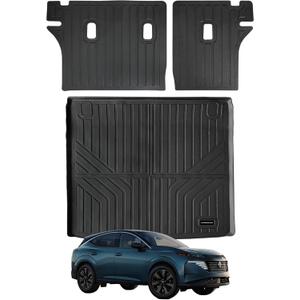 Trunk Mat & Backrest Mat for 2025 Murano TPE All Weather Protection Cargo Liner with Velcro Rear Seats Backrest 24"L x 2"W x 18"Th