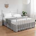 Bed Skirt Queen Size Ruffled Bed Skirt with Split Corners, 12 Inch Drop Dust Ruffle Bed Skirt with Platform, Light Gray