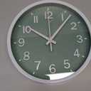 Wall Clocks Battery Operated 8 inch Modern Wall Clock,Silent Non Ticking Wall Clock for Living Room Bedroom Kitchen Office Classroom Decor (Green White)