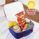 Sonic The Hedgehog Insulated Lunch Bag Cooler Bag Kids Lunch Box Travel School Supplies Gamer Gifts for Boys (Blue/Red)