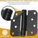 2 Pack | Self Closing Door Hinges 3.53.5, HBL' Automatic Door Closer Hinges with 5/8" Radius Corners, Adjustable Spring Door Hinge for Home, Garage & Basement Doors.