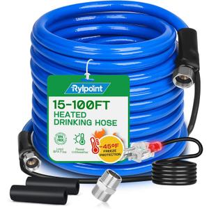 50FT Heated Water Hose for RV,Heated Drinking Water Hose,Lead and BPA Free,1/2"Inner Diameter,Temperatures Down to -47F,Rv Accessories for Campers, Livestock, Agriculture