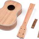 26 Inch DIY Ukulele Kit, Soprano Guitar Build Assembly Wooden Small Hawaiian Instrument Manual Handwork Custom Tools Accessories