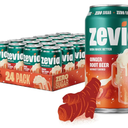 Zevia Zero Sugar Soda, Ginger Root Beer, 12 oz Cans (24-Pack) – Naturally Sweetened, Zero Calorie Sugar Free Soda - Non-GMO Project Verified, Gluten-Free, Vegan, BBD 04/29/2027