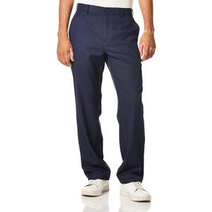 PGA Tour Men's Flat Front Golf Pant with Expandable Waistband (36W x 32L, Navy)