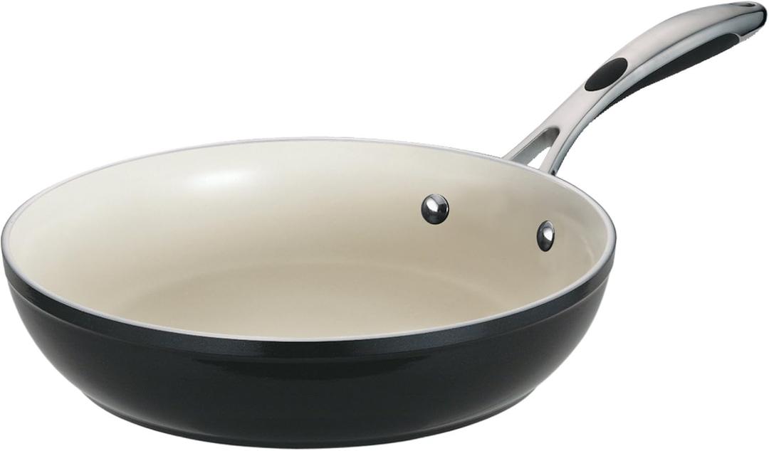 Tramontina Ceramica Deluxe 12-Inch Frying Pan, Ceramic Non Stick Large Skillet, Oven-Safe, Metallic Black