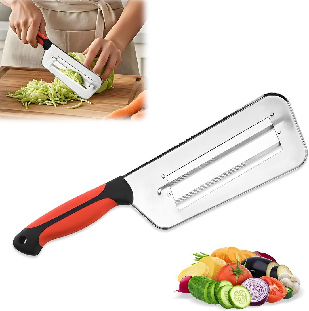 Multifunctional Vegetable Cutter, 2025 Stainless Steel Double-layer Slicer, Cabbage Slicer Shredder, Stainless Steel Shredder Knife,Shredders Knife for VegetablesStainless Steel Vegetable Cutter