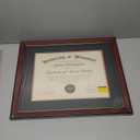 15x18 Diploma Frames with 11x14 Black Mat Display Documents 11 x 14 or 15 x 18 without Mat, 14x11 Cherry Red Frame for Wall Mounting