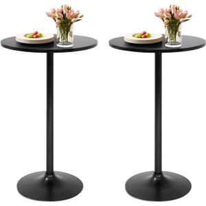 FDW Bistro Pub Table 40 Inch Height Cocktail Table Round Bistro Bar Table for Home, Kitchen Dining and Restaurant (Black)