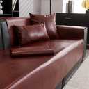 Waterproof Sofa Couch Cover Protector, Recliner Backrest Arm Covers, Faux Leather (Wine Red, 50x70cm/20x27")