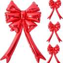 2 x 34 Inch Large Bows Balloons for Valentine's Day, Red Coquette Birthday Decorations 4Pack Red Foil Balloon for Gender Reveal, Baby Shower,Wedding BridalTheme Party