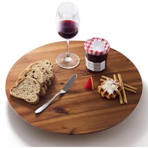 TIDITA 18" Acacia Wood Lazy Susan for Table Top - Wooden Turntable Serving Tray for Charcuterie Boards Cheese Board - Extra Large Round Lazy Susan Organizer - Kitchen Revolution for Countertop