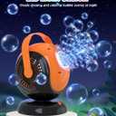 Halloween Bubble Machine, Bubbles Blower for Kids, Toddlers - 360 Rotation, 75 Adjustment, with LED Light - Bubble Toys Gifts for Boys, Girls, Outdoor, Birthday, Party (Black+orange)