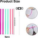 2 x 6pcs Replacement Straws with Scale for Owala FreeSip Water Bottles 14/16/19/24/32/40oz, Colored Plastic Reusable Tumbler Straw with Cleaning Brush & Cutting Tool (Purple, light green, pink)