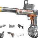 Electric Water Gun for Adults Kids, Automatic Squirt Watergun Pistol with Led Lights, Summer Outdoor Pool Beach Party Toys for Boys Girls, Black