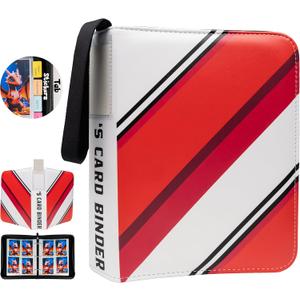 Card Binder 4 Pocket  Trading Card Binder 440 Pockets 55 Sleeves Compatible with Pokemon Cards Album Book Holder for Baseball Football Sports Tcg Game Card Binder