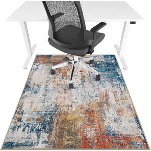 Office Chair Mat for Hardwood Floor & Tile Floor,36"X 48" Heavy Duty Desk Chair Mat for Hard Floors, Under Desk Rug for Rolling Computer Chair,Anti Slip,Low Pile Carpet Floor Protector-Abstract Multii
