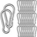 Stainless Steel Spring Snap Hook Carabiner M6 Heavy Duty Carabiner Clip Spring Clips Keychain 5/16 Inch Quick Links for Backpack, Hammocks, Camping, Swing (30PCS)
