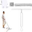 Shower Squeegee Shower for Shower Glass Doors, Squeegee Window Cleaning, 47'' Telescopic Window Washing Kit, Window Cleaning Kit,Professional Window Squeegee, Squeegee Broom Floor (White)