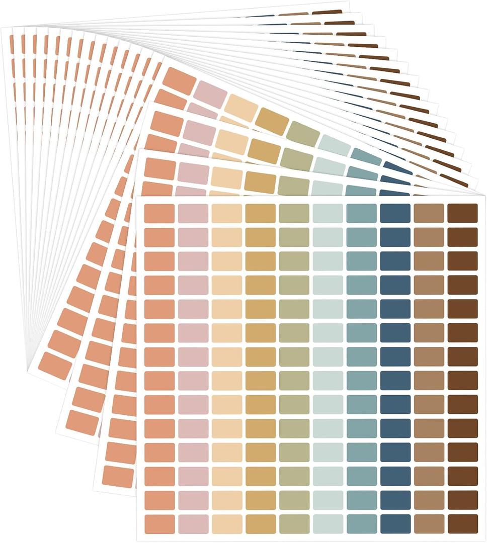 Sabary 20 Sheets Colorful Coding Labels Rectangle Colored Stickers Assorted Removable Stickers for Classrooms Offices Labeling Marking (Trendy Color,0.5 x 0.75 Inch)