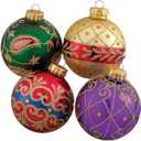 Kurt Adler Imperial Design Ball Ornament, 65mm, Set of 4