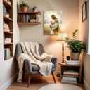 2 x OTOSTAR Jesus and Lamb Christian Wall Art Canvas Prints - Jesus Saves the Lost Lamb Christian Canvas Wall Art for Prayer Room Baptism Serenity Prayer Church Decor - 12 x 16 Inch