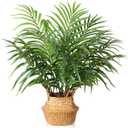 MOSADE Artificial Palm Tree 28Inch Fake Potted Areca Palm Plant with Handmade Seagrass Basket, Perfect Faux Tree Home Dcor for Indoor Outdoor Office Porch Balcony Bedroom Bathroom Gift (2ft 4in)