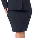 Agnes Orinda Plus Size Blazer and Skirt Suit Sets for Women 2 Piece Outfits Business Casual Suit Sets, Blazer 1x, Skirt 2x