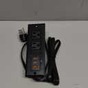 Recessed Power Strip with 20W USB C Port, Fast Charging USB A Port Conference Recessed Outlet, Space-Saver for Furniture Side Table, End Table, Desk Outlet with 6ft Cord, 45 Thin Flat Plug, Black