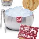 Gusto Nostro 4.1L Insulated Ice Bucket with Lid and Tongs, Double Wall Stainless Steel Ice Bucket Large, BPA Free Ice Bucket for Cocktail Bar, Keeps Champagne, Beer Chill for Parties (Silver)