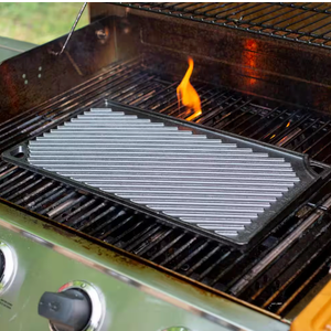 Double Play 16.75 in. Black Cast Iron Reversible Stovetop Griddle