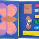 Toddler Busy Board Montessori Toys for 1 2 3 4 Year Old, Sensory Board Educational Activities for Learning Fine Motor Skills, Gifts for Girls Boys, Travel Toys for Airplane Car