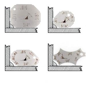 4pcs Weld Gauge Key Welding Fillet Throat Size & Leg Length Gage Set in Inch & Mm Stainless Steel