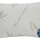 Green Leaf Collection - Shredded Memory Foam Pillows, Back & Side Sleepers, Adjustable with Zipper Green Viscose of Bamboo Cover, Soft Bed Pillow for Sleeping, Made in USA (18x27)