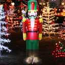 7 FT Christmas Inflatable Nutcracker Soldier Blow up with Build-in LED Lights, Cute Xmas Gift Box for Indoor, Outdoor, Party, Yard, Garden, Lawn Blow Up Holiday Decoration