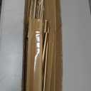 Warm Gold Double Corner Window Curtain Rods with Aluminum End Cap Finials and Brackets,1 Inch Diameter Dual Bay Window Curtain Rods, Adjustable 2 Sided 32-58" and 32-86 Center Double Rod